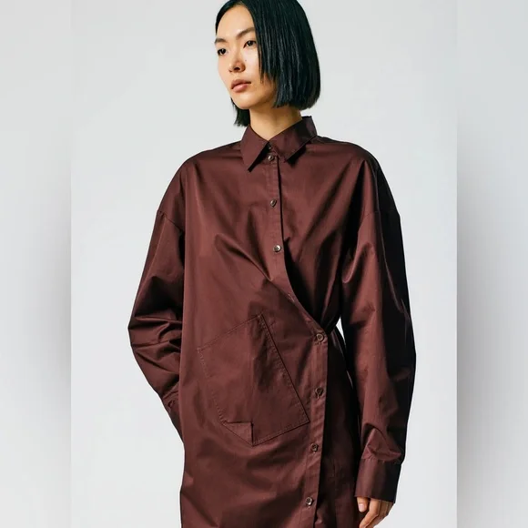 Tibi Lightweight Cotton Sateen Shirtdress - Picture 5 of 12